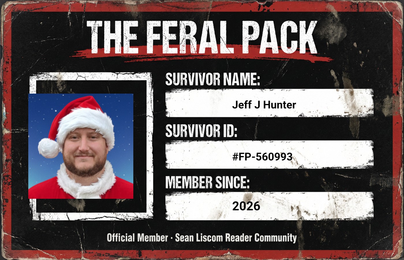 Example Feral Pack Membership ID Card